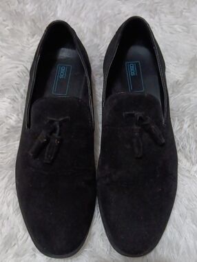 ASOS Black Suede Tassel Slip-On Loafers